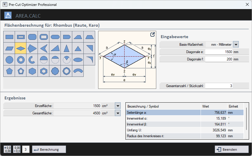 Pre-Cut Optimizer - AREA.CALC