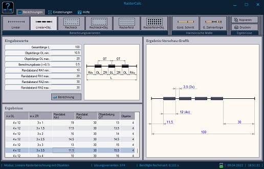 RasterCalc - example of a linear raster calculation with objects